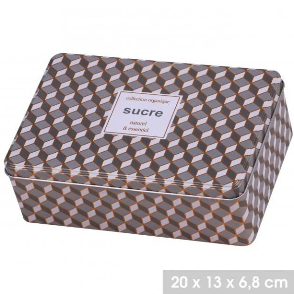 CAJA METAL AZUCAR "COLLECTION ORGANIQUE" 20X13X7CM