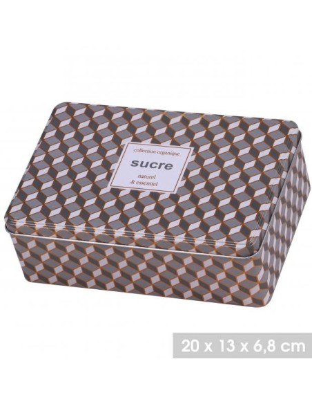 CAJA METAL AZUCAR "COLLECTION ORGANIQUE" 20X13X7CM