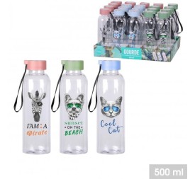 BOTELLA TAPA METAL 500ML 3 SURTIDOS