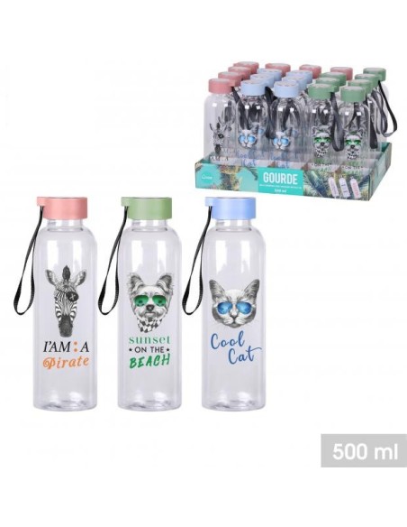 BOTELLA TAPA METAL 500ML 3 SURTIDOS