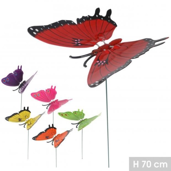 PICK MARIPOSA JARDIN 6 SURTIDO H70CM