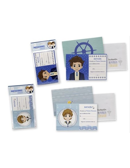 MI PRIMERA COMUNIÓN SET 6 INVITAC + SOBRES NIÑO