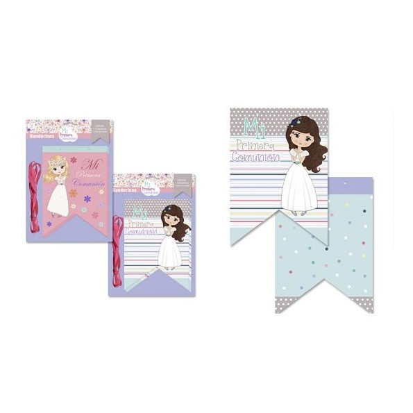 ***MI PRIMERA COMUNION BOLSA CON 12 BANDERINES NIÑ