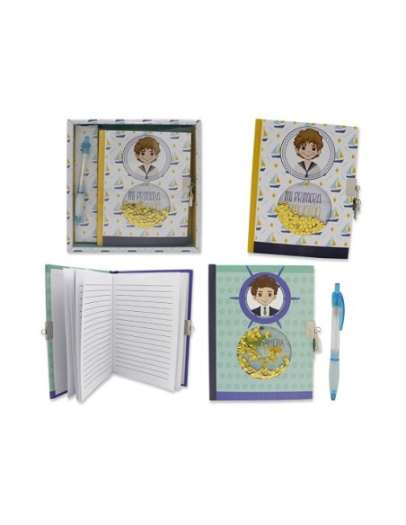 PRIMERA COMUNION DIARIO NIÑO C/LENTEJUELAS Y BOLI