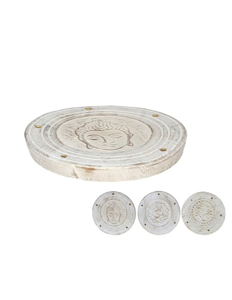 PORTA INCIENSO RED. 3STD ARTHA WHITE 10CM