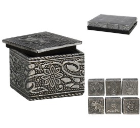 CAJA MDF DECORADA SILVER 6STD 5X5X4,2CM