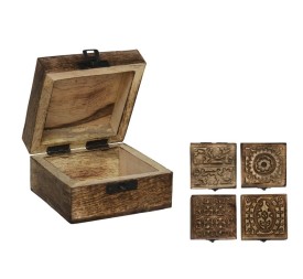 CAJA MADERA DECORADA 4STD 10X10X5,8CM