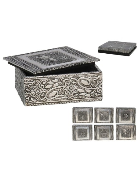 CAJA MDF DECORADA SILVER 6STD 7,5X10X4,2CM CAJA MDF DECORADA SILVER 6STD 7,5X10X4,2CM