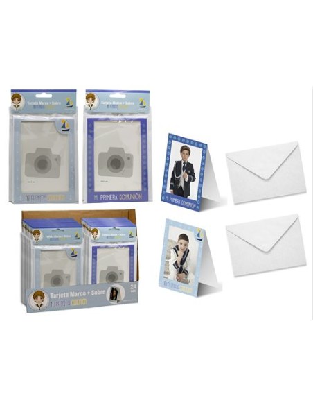 PRIMERA COMUNION TARJETA MARCO FOTOS NIÑO