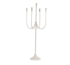 CANDELABRO METAL BLANCO ENVEJECIDO D25 H75