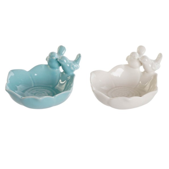 BANDEJA VACIABOLSILLO PORCELANA 13X11X6 PAJARO