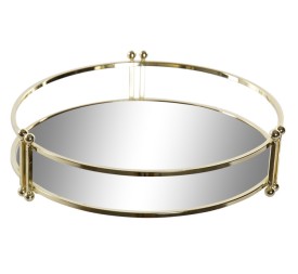 BANDEJA DECORACION METAL ESPEJO 21,5X21,5X5X5
