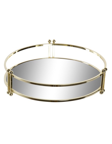 BANDEJA DECORACION METAL ESPEJO 21,5X21,5X5X5