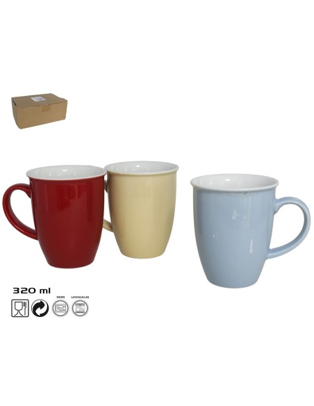 TAZA MUG 320ML PORCELANA SEATTLE 4 SURT.