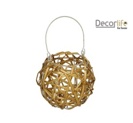 PORTAVELAS REDONDO ASA METAL 12X12X15CM MIEL