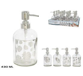 DOSIFICADOR BAÑO HOJAS PLATA 430ML 4SURT