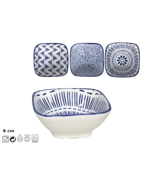 BOWL CUADRADO 11CM PARIS 3 SURTIDOS