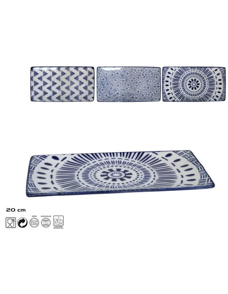 FUENTE RECTANGULAR 20CM PARIS 3 SURTIDOS