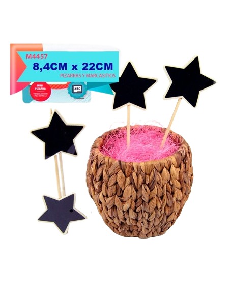MINI PIZARRA TROQUELADA ESTRELLA CON PALO