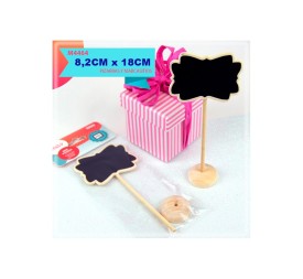 MINI PIZARRA TROQUELADA CON PALO Y PEANA