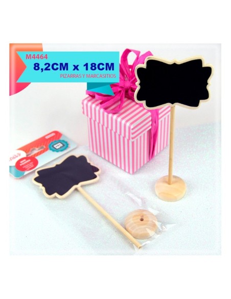 MINI PIZARRA TROQUELADA CON PALO Y PEANA