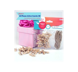 GUIRNALDA PINZAS 2.5CM 24PCS + 3M DE CUERDA