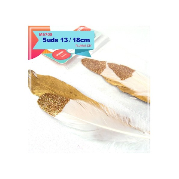 PLUMA DORADO 13-18CM 10PCS