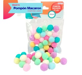 POMPONES MACARON 20MM 25UDS