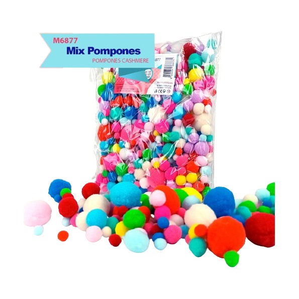 POMPONES DE COLORES MIX 10/15/20/25/30MM