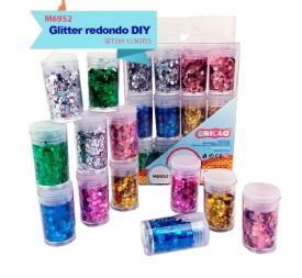 GLITTER REDONDO DIY (12 BOTES)
