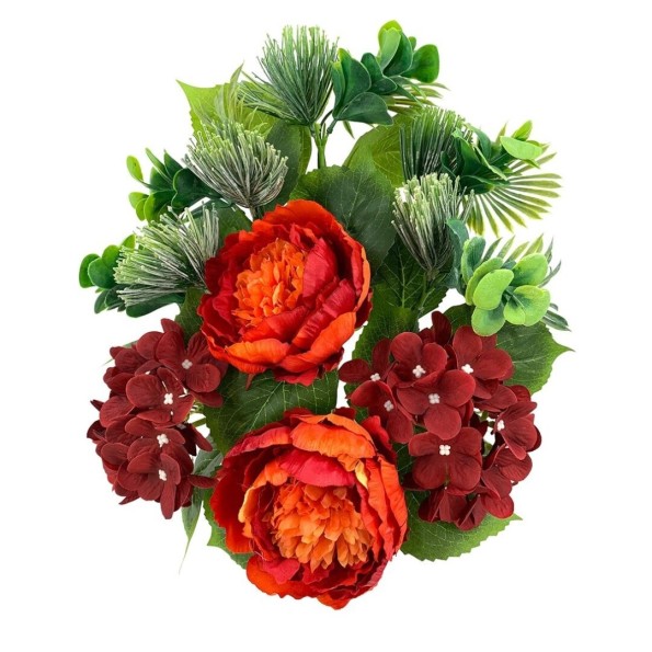 R.U/C. PEONIA/HORTENSIA X9 ROJO 52cm (A413-3)