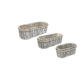 JUEGO 3 JARDINERAS OVAL MADERA