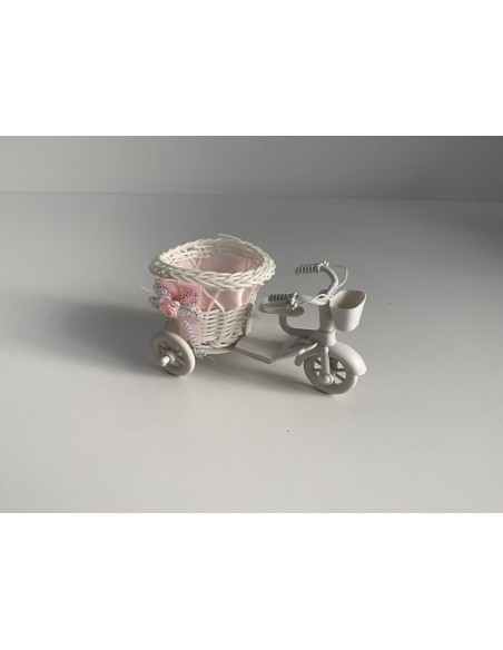 CESTA TRICICLO ROSA 15X8X8CM