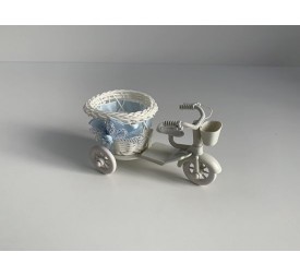 CESTA TRICICLO CELESTE 15X8X8CM