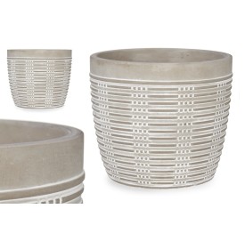 MACETA CEMENTO RAYADA REDONDA 12,5X10