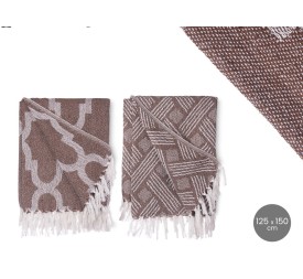 PLAID JACQUARD MARRON 125 X 150 CM SURT 2