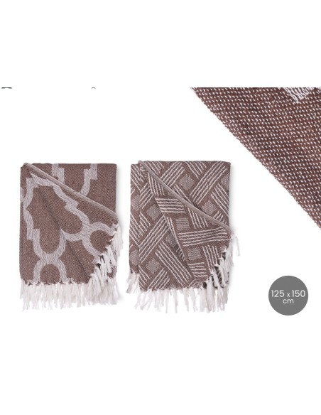 PLAID JACQUARD MARRON 125 X 150 CM SURT 2