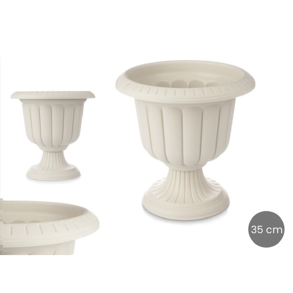 MACETERO COPA 35 CM DIAM BEIGE