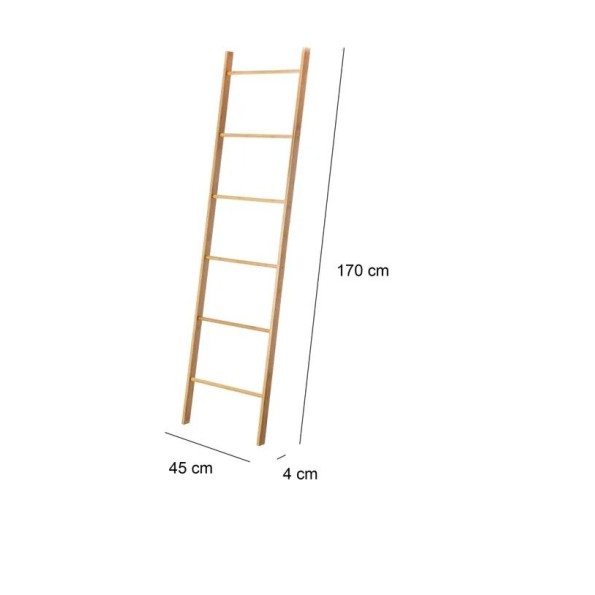 TOALLERO ESCALERA BAMBÚ 45 X 4 X 170 CM