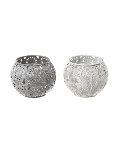 PORTAVELAS 2/C METAL-CRISTAL 11 X 11 X 8,50 CM