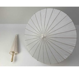 MINI PARAGUAS PAPEL 30CM BLANCO