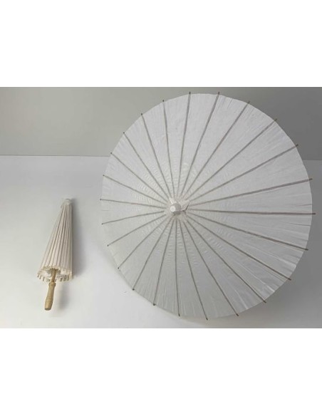 MINI PARAGUAS PAPEL 30CM BLANCO