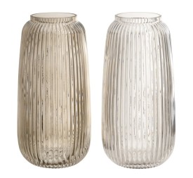 JARRÓN 2/C VIDRIO 14 X 14 X 30 CM RALLADO