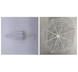 PARAGUAS ENCAJE 57CM BLANCO