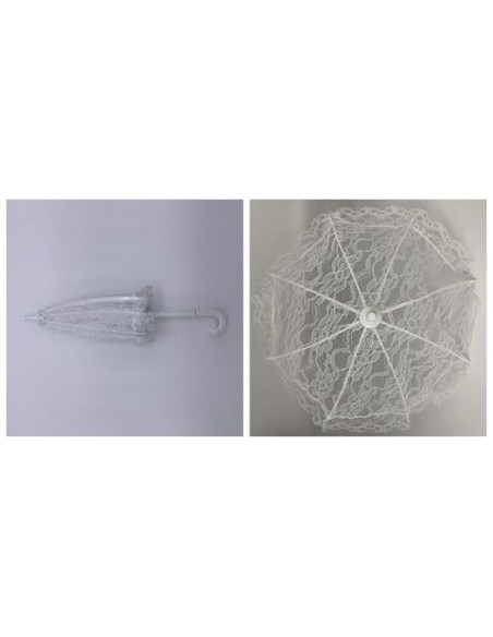 PARAGUAS ENCAJE 57CM BLANCO