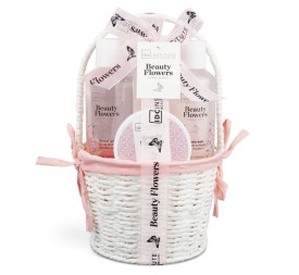 SET BAÑO BEAUTY FLOWERS 4 PCS
