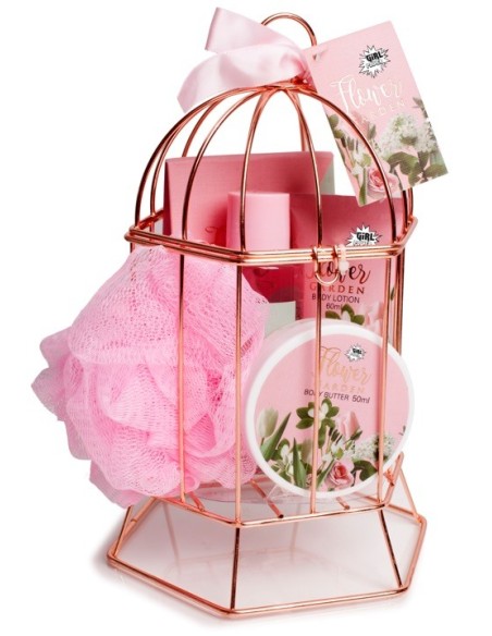 Mayorista Regalo Set Baño Jaula Cromada Flores de Jardin | Mundo Flor