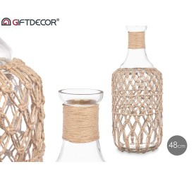 BOTELLA VIDRIO CUERDA NATURAL GRD
