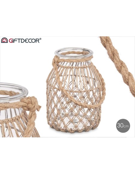 PORTAVELA VIDRIO CUERDA NATURAL GRD