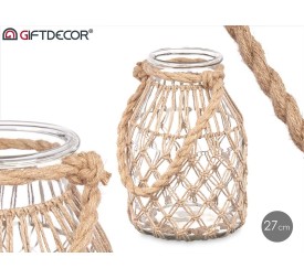 PORTAVELA VIDRIO CUERDA NATURAL MED